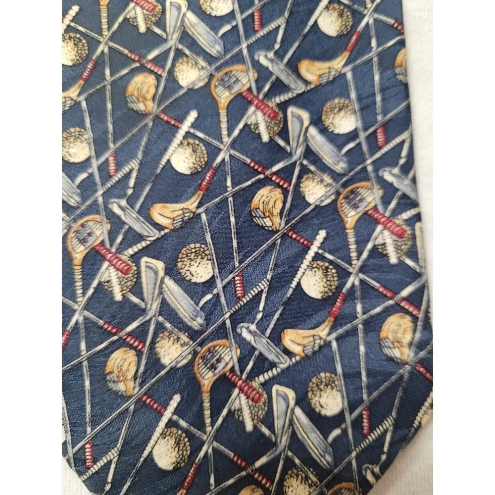 Golf Balls/Clubs Blue Necktie Crooks&Creed London Tournament 100% Silk Hand Made